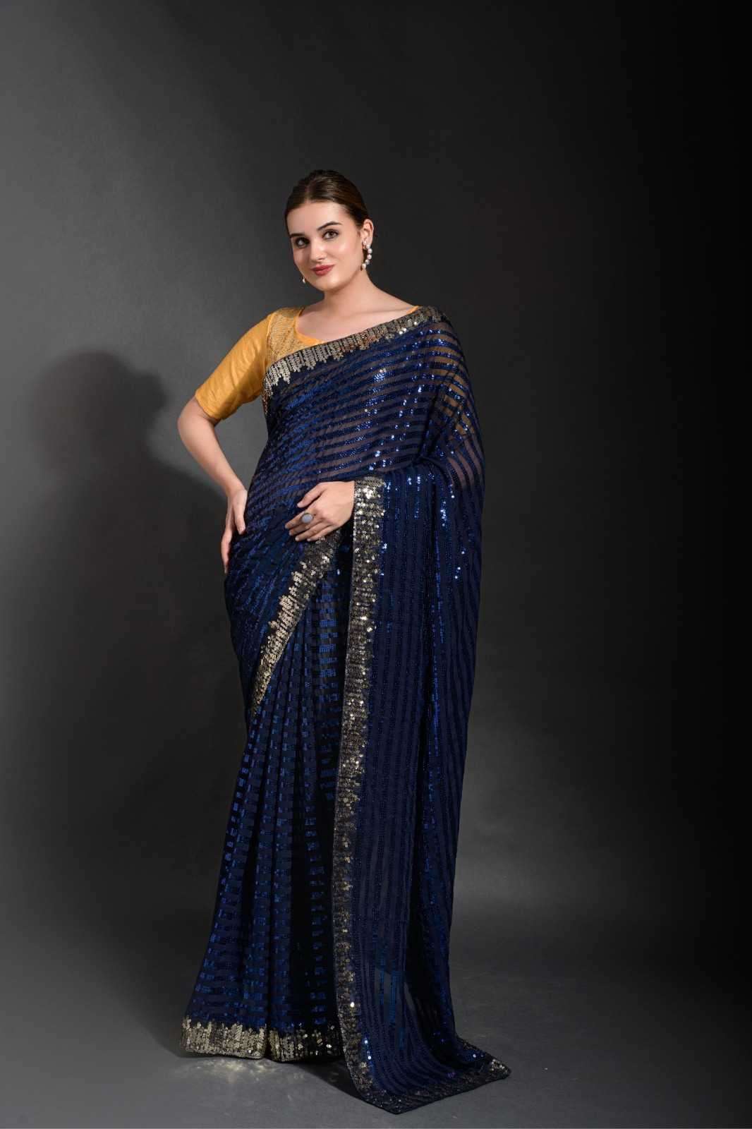 fashion berry madhuri designer party wear premium sequins sarees