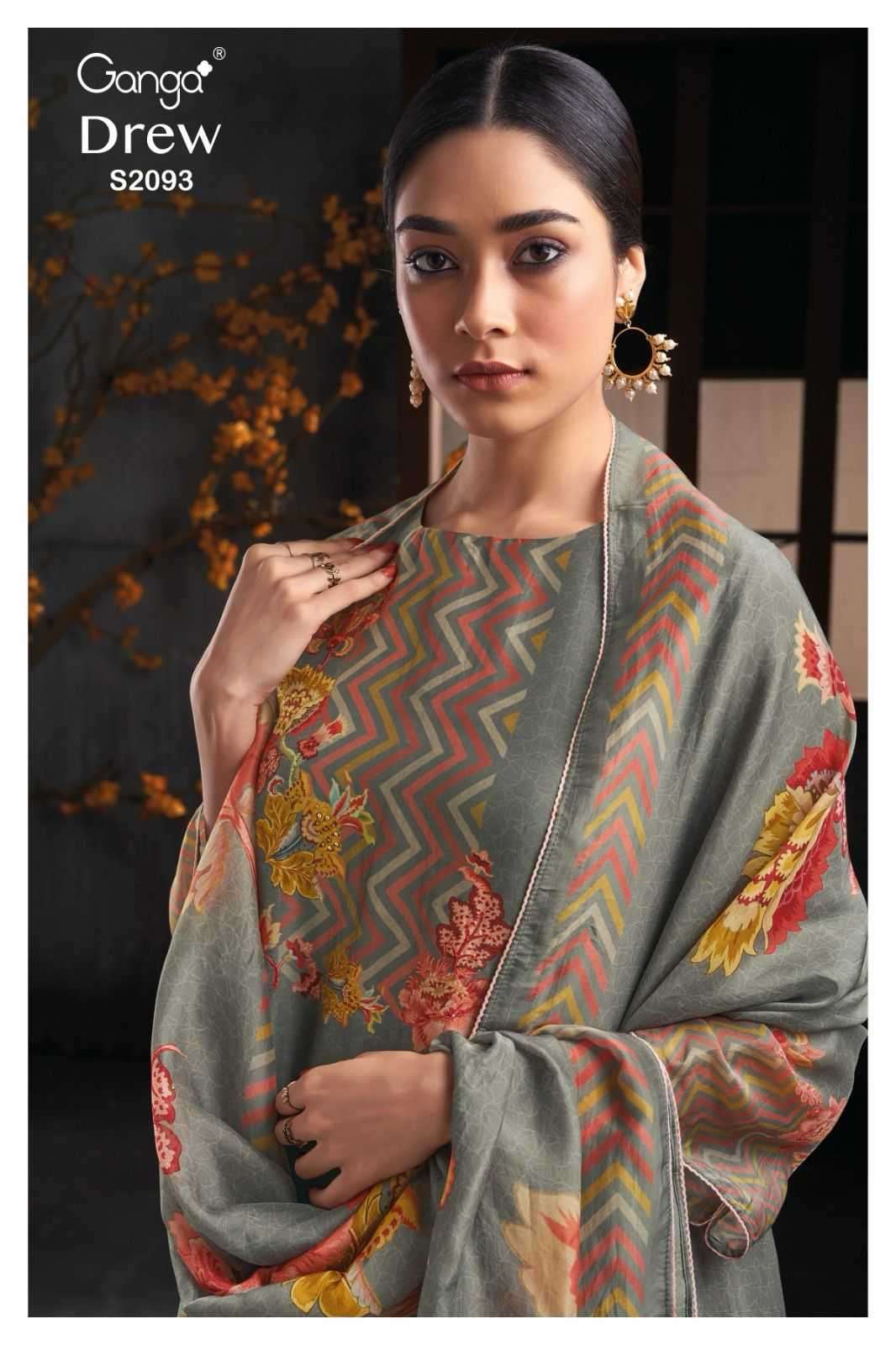 ganga drew 2093 premium pure bemberg silk suit 