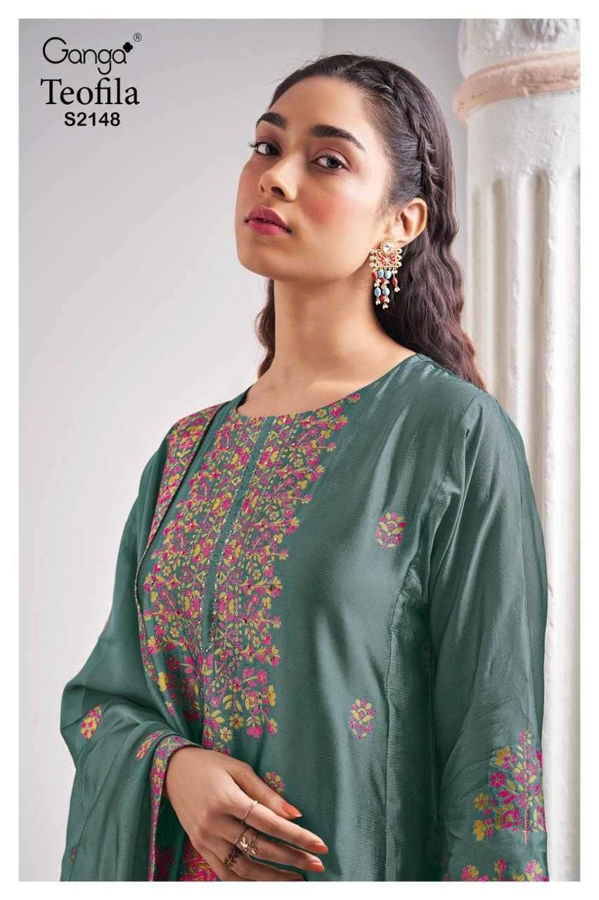 ganga teofila 2148 premium viscose woven silk suit  