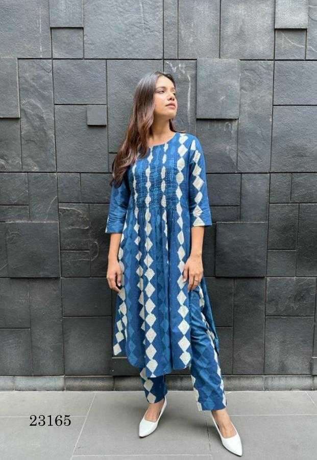 indira apparel 23165 Pure Cambric Cotton kurti with pant 