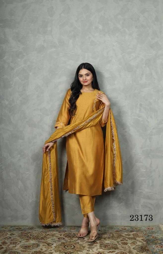 indira apparel 2317 Pure Chanderi Silk readymade suit 