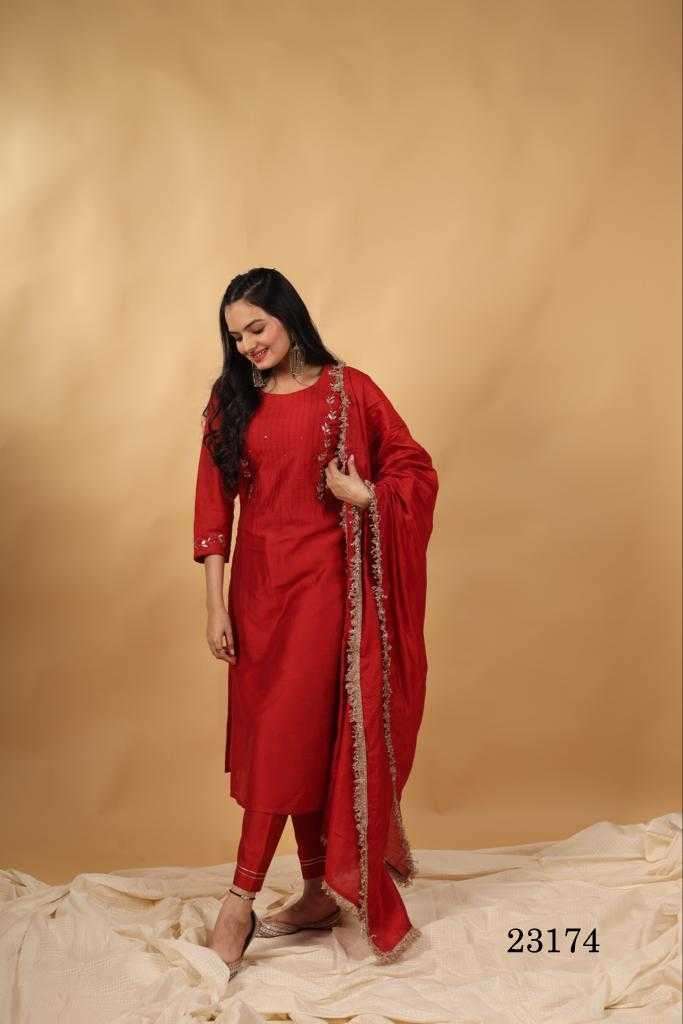 indira apparel 23174 Pure Chanderi Silk suit