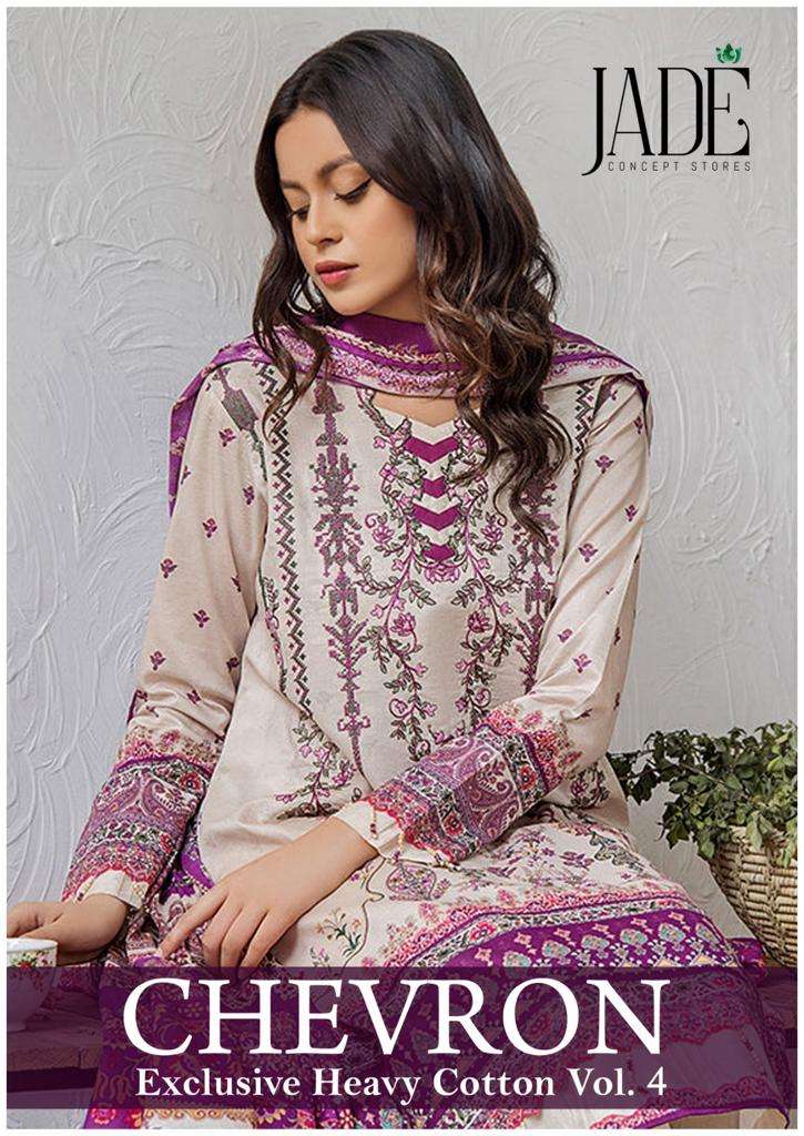 Jade Chevron Vol-4 series 31-36 Heavy Lawn Cotton suit