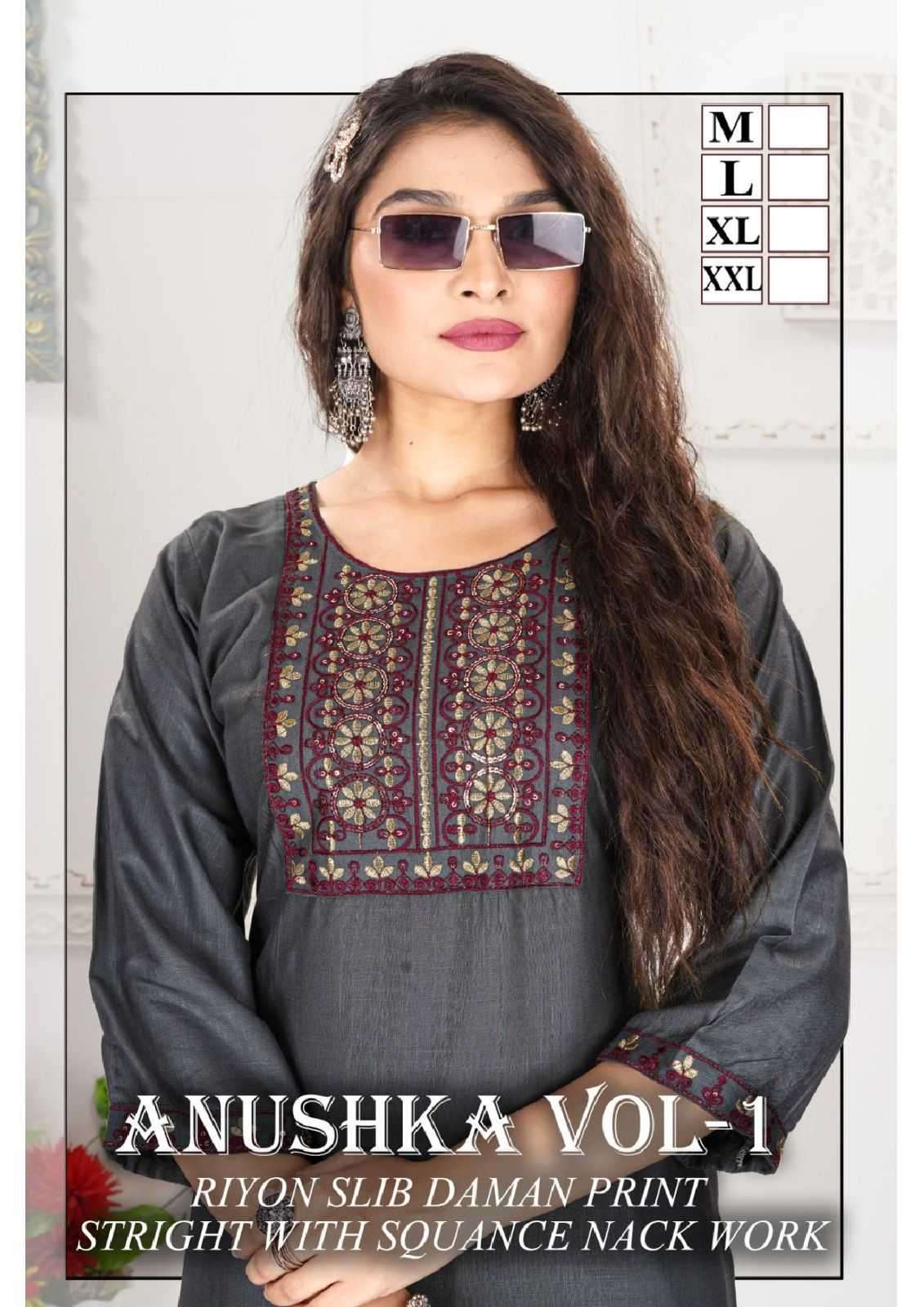 jlf anushka vol 1 series 1001-1010 rayon slub kurti 