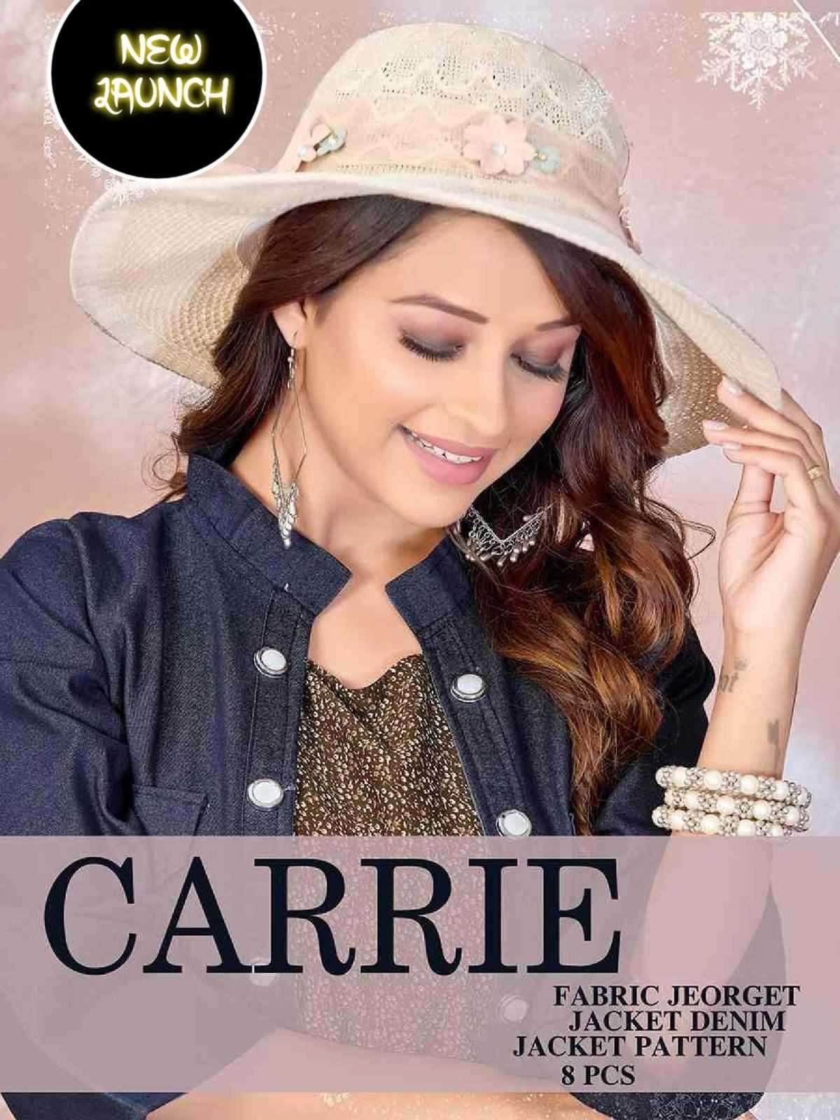 jlf carrie georgette Famcy style top with denim jacket pattern