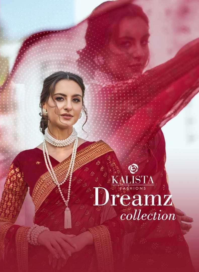 kalista fashion dreamz series 47632-47637 shimmery fabric saree