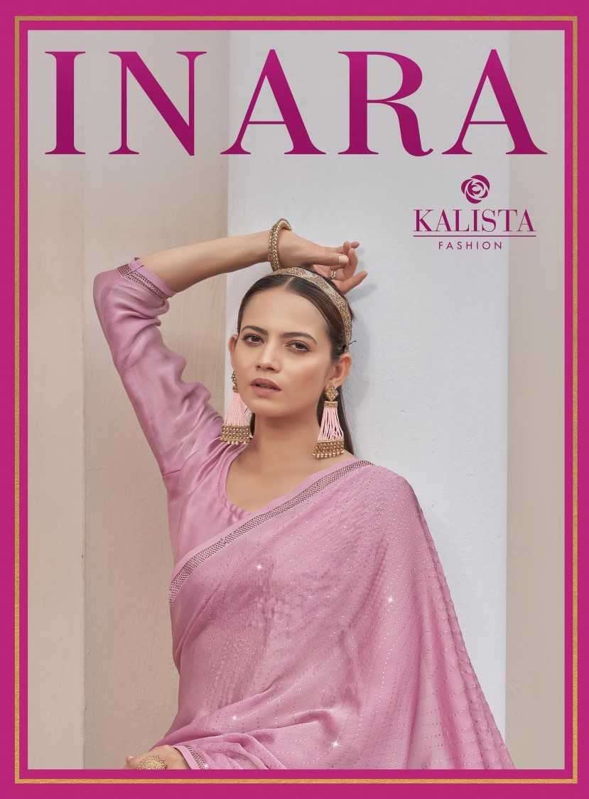 kalista fashion inara series 11001-11006 blooming satin chiffon saree