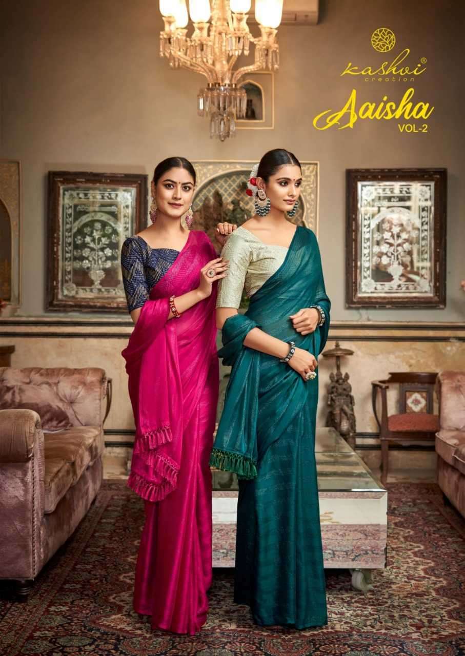 kashvi creation aaisha vol 2 series 1001-1008 fancy saree