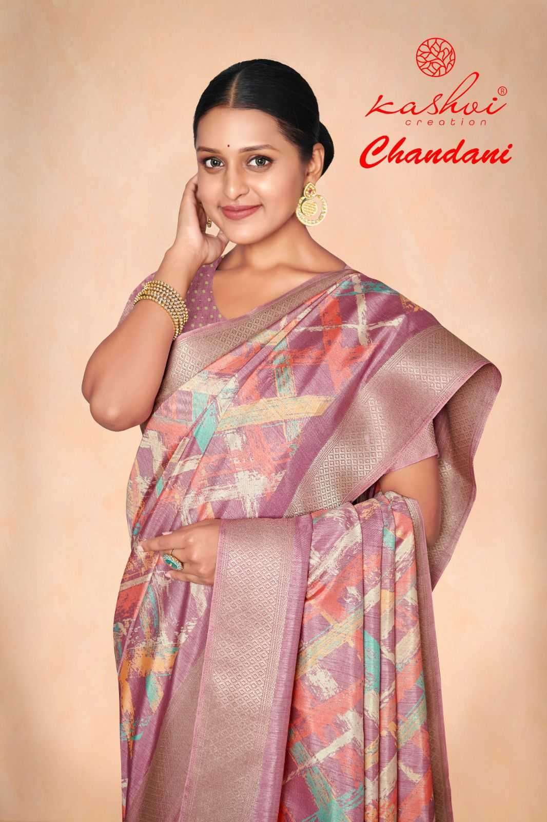 kashvi creation chandani series 1001-1008 dola jacquard saree
