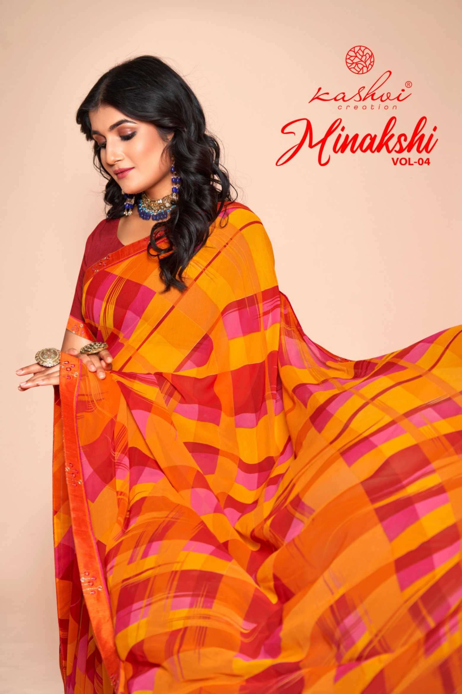 kashvi creation minakshi vol 4 series 1001-1008 weightless saree