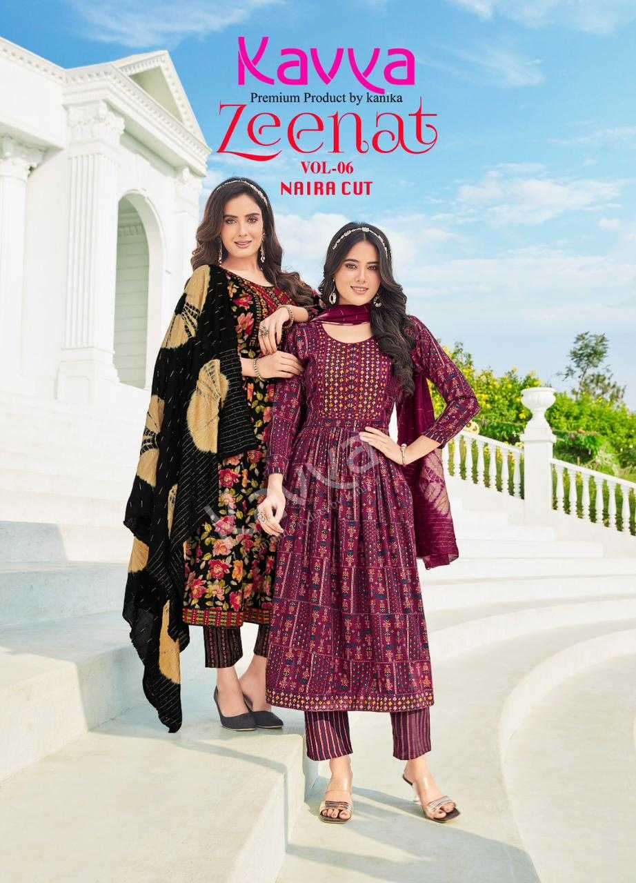 kavya zeenat vol 6 series 6001-6010 capsule foil print suit