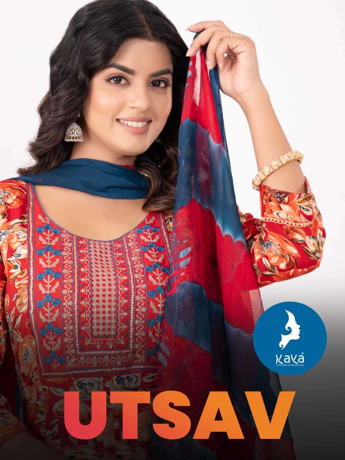 kaya utsav series 01-08 rayon print suit 