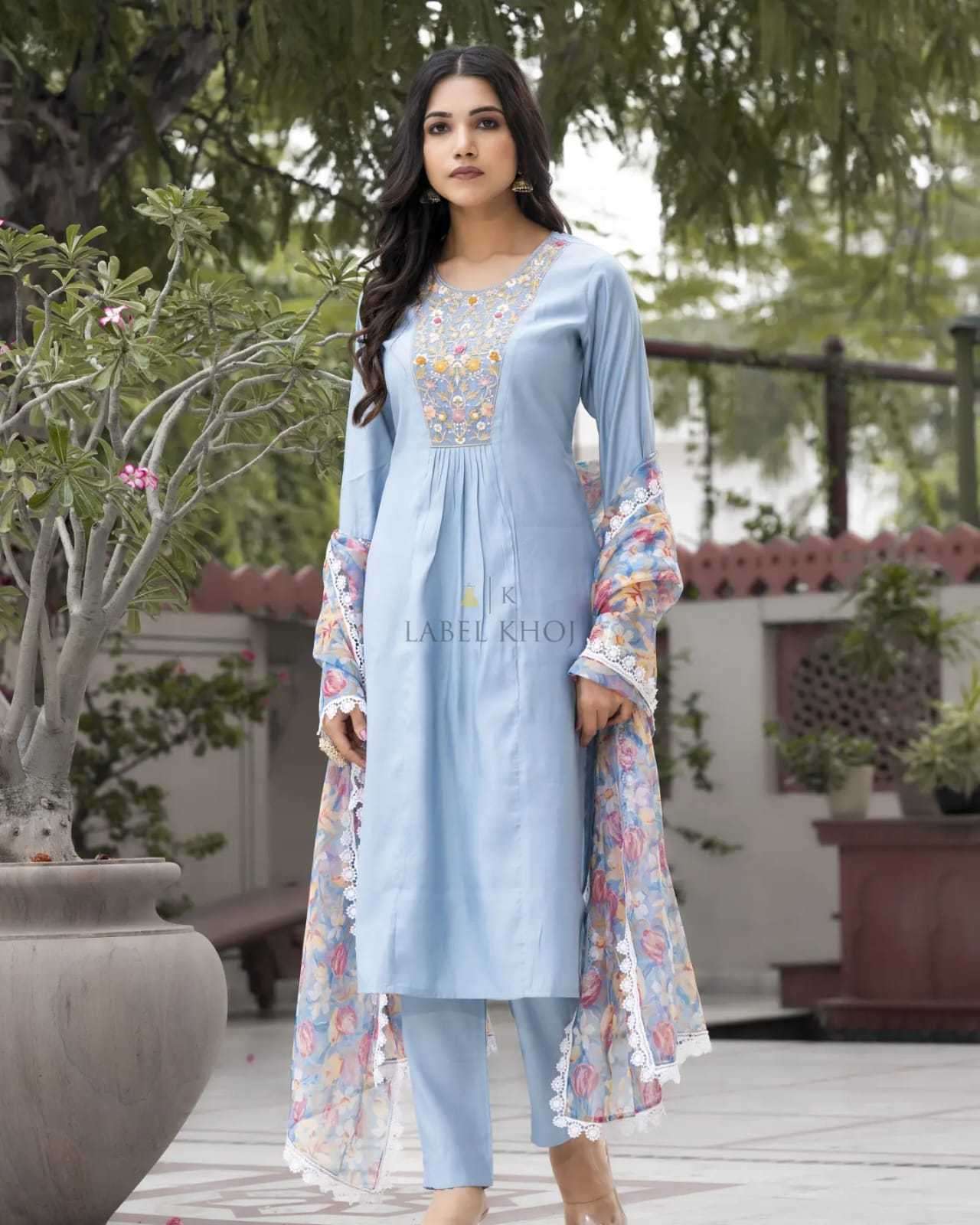 label khoj 9612 Silk readymade suit 