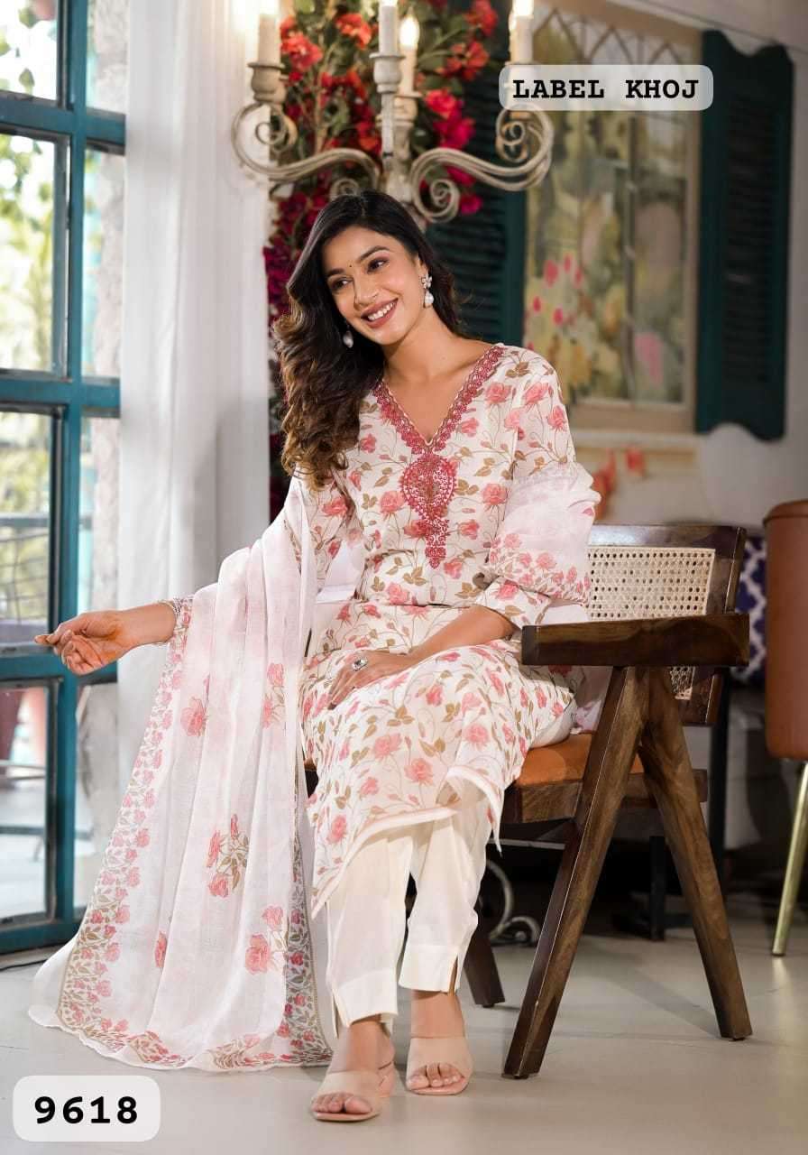 label khoj 9618 Linen readymade suit 