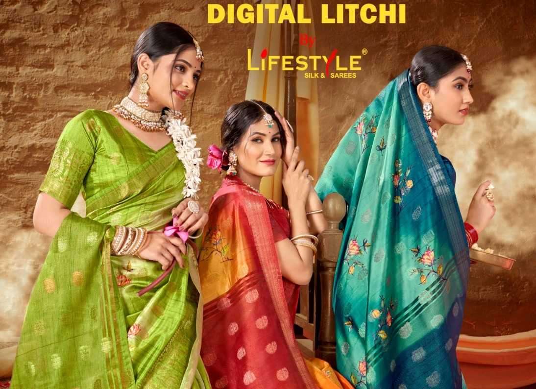 lifestyle digital litchi series 22811-22816 fancy saree