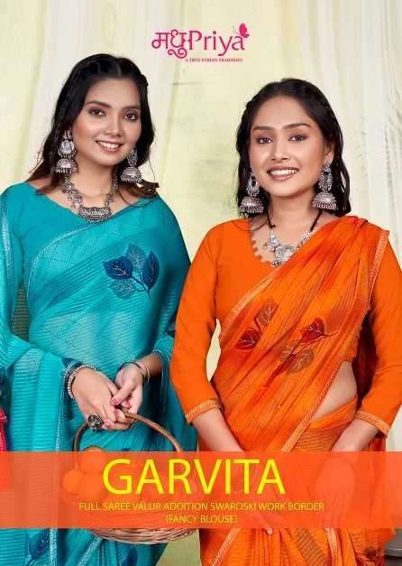 madhupriya garvita series 1001-1006 weightless saree