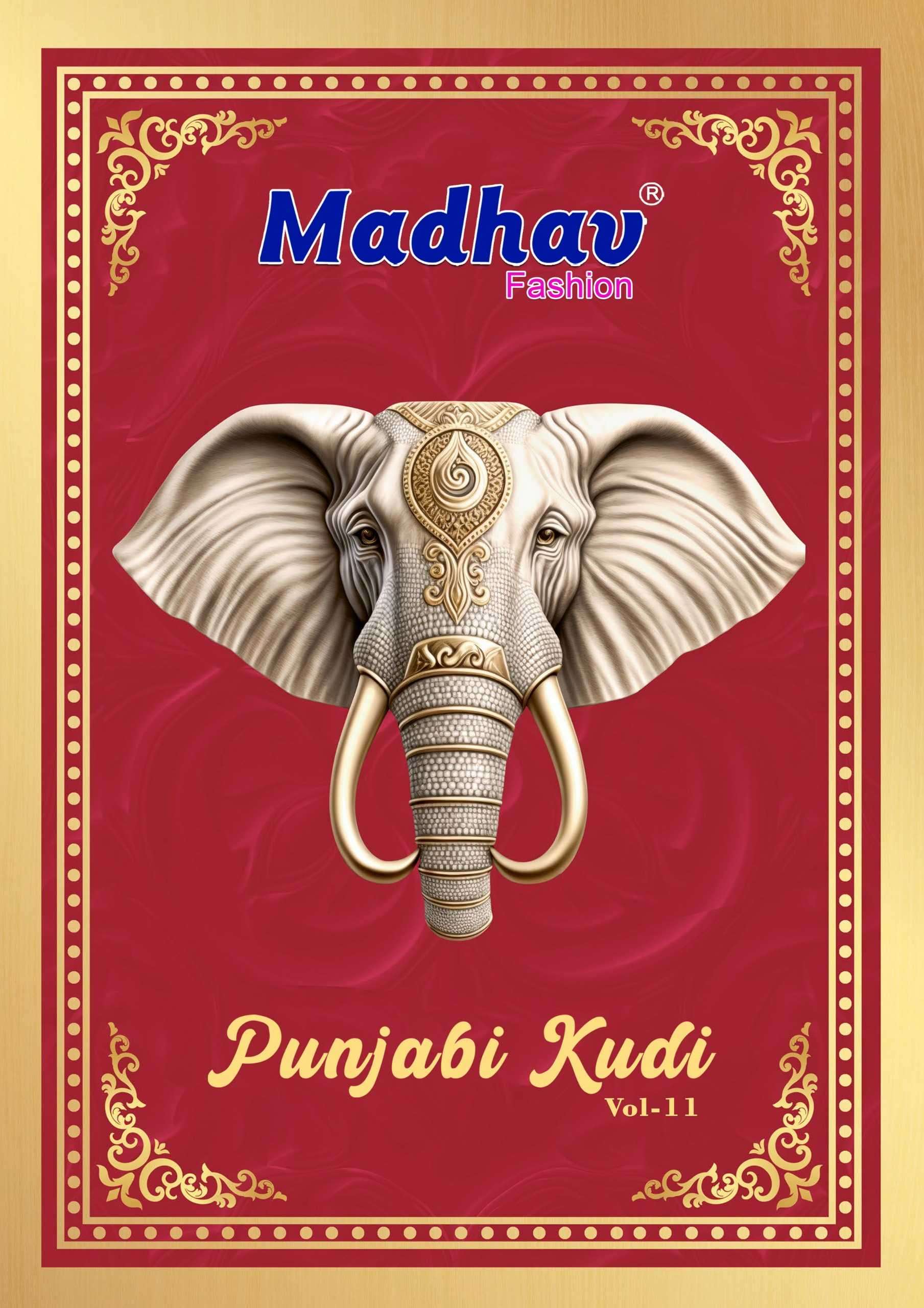 madhvan punjabi kudi vol 11 series 11001-11010 cotton readymade suit 