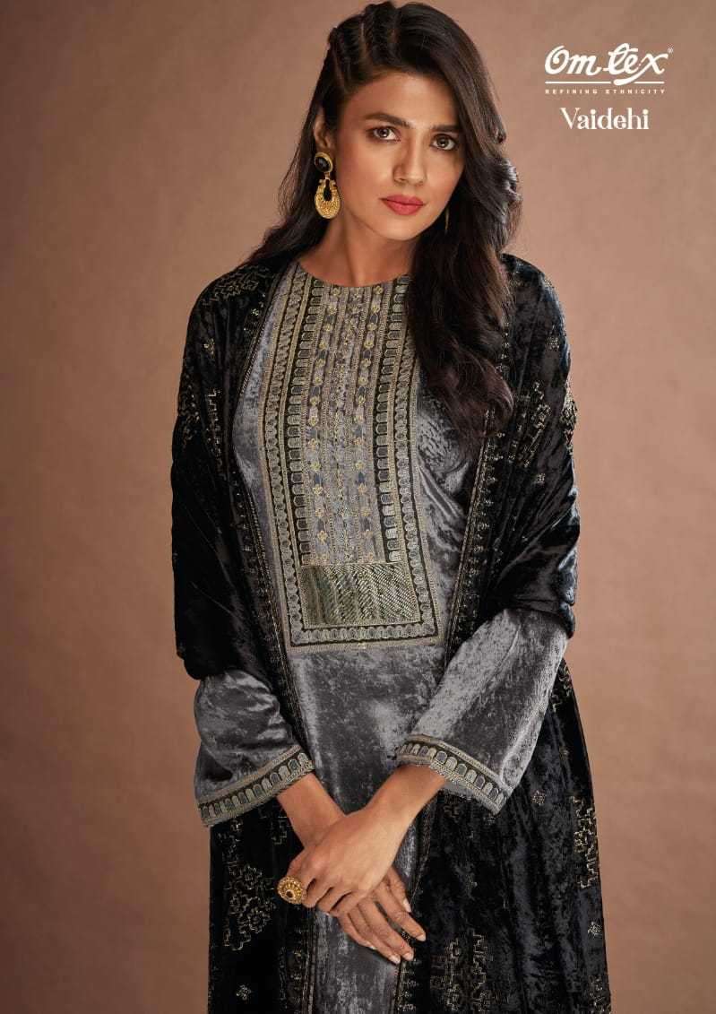 omtex vaidehi series 2931 pure viscose velvet suit 