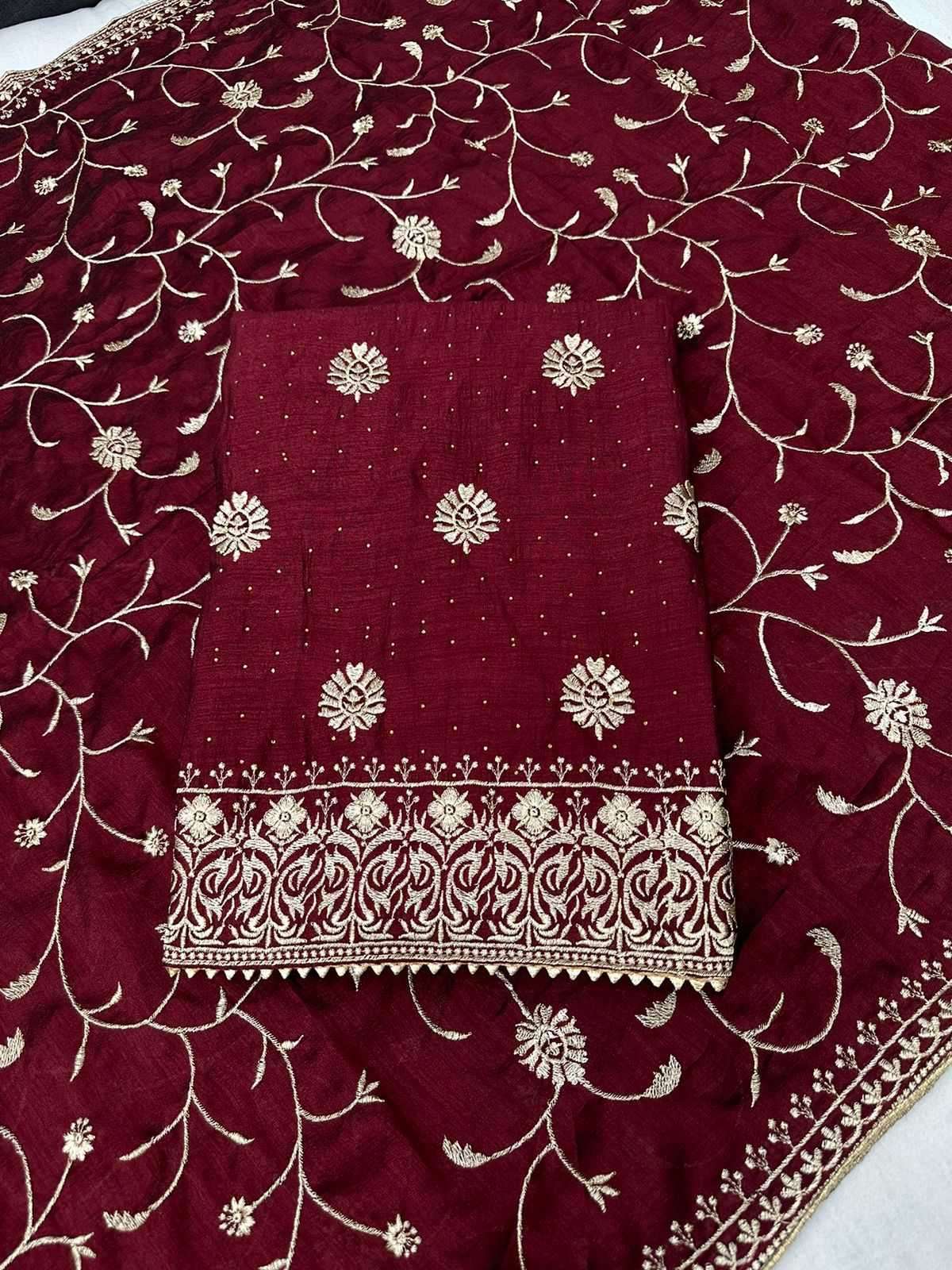 pr ishita Pure vichitra silk with swaroski suit