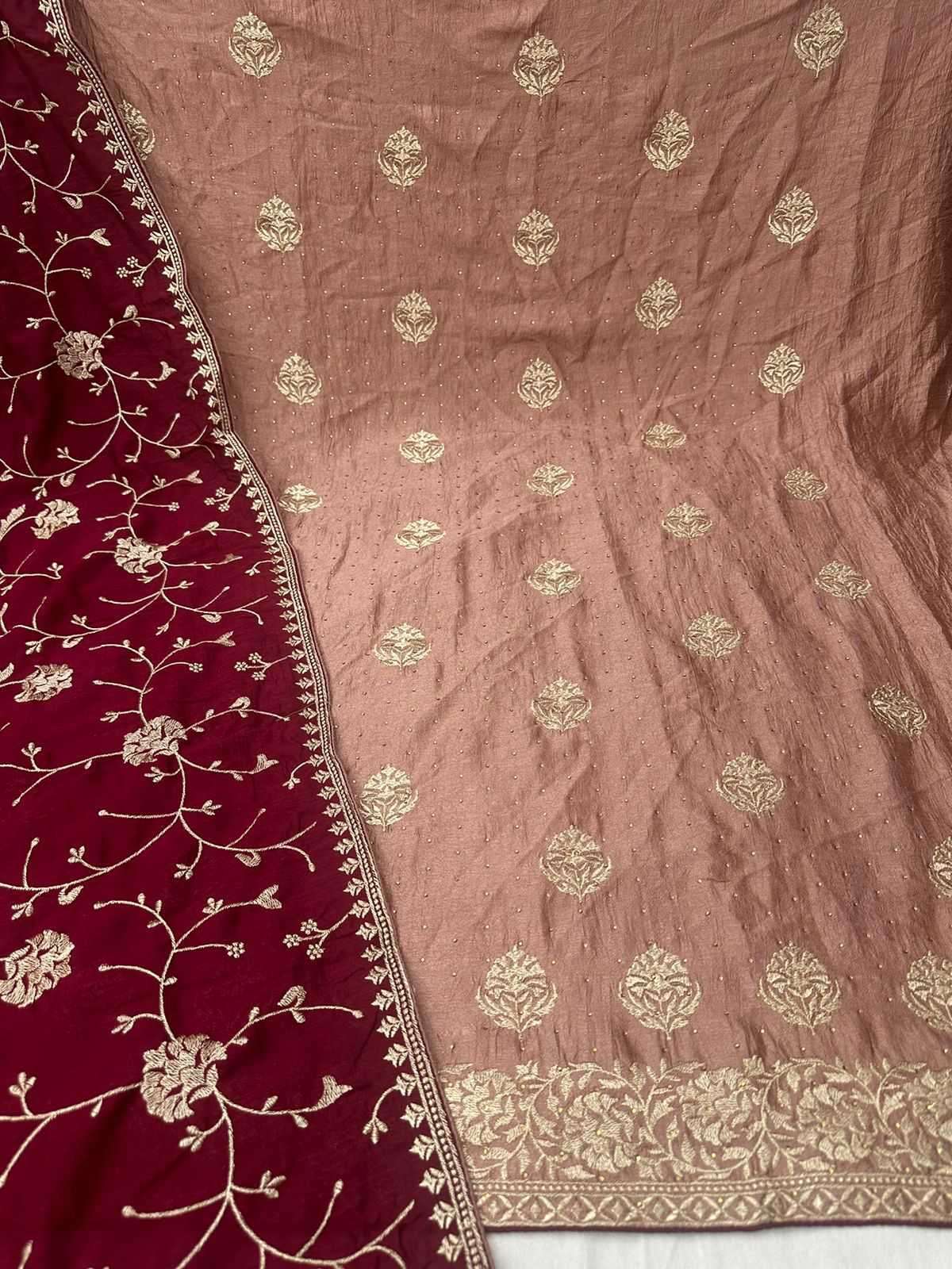 pr kalini Pure vichitra silk with swaroski suit