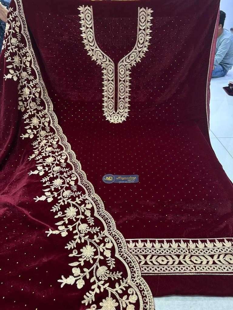 pr roller coaster designer velvet swarovski unstitch suits 