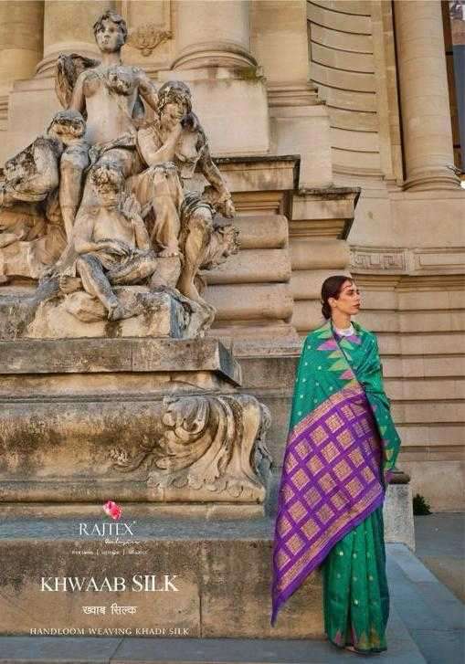 rajtex khwaab silk series 349001-349008 khadi silk saree