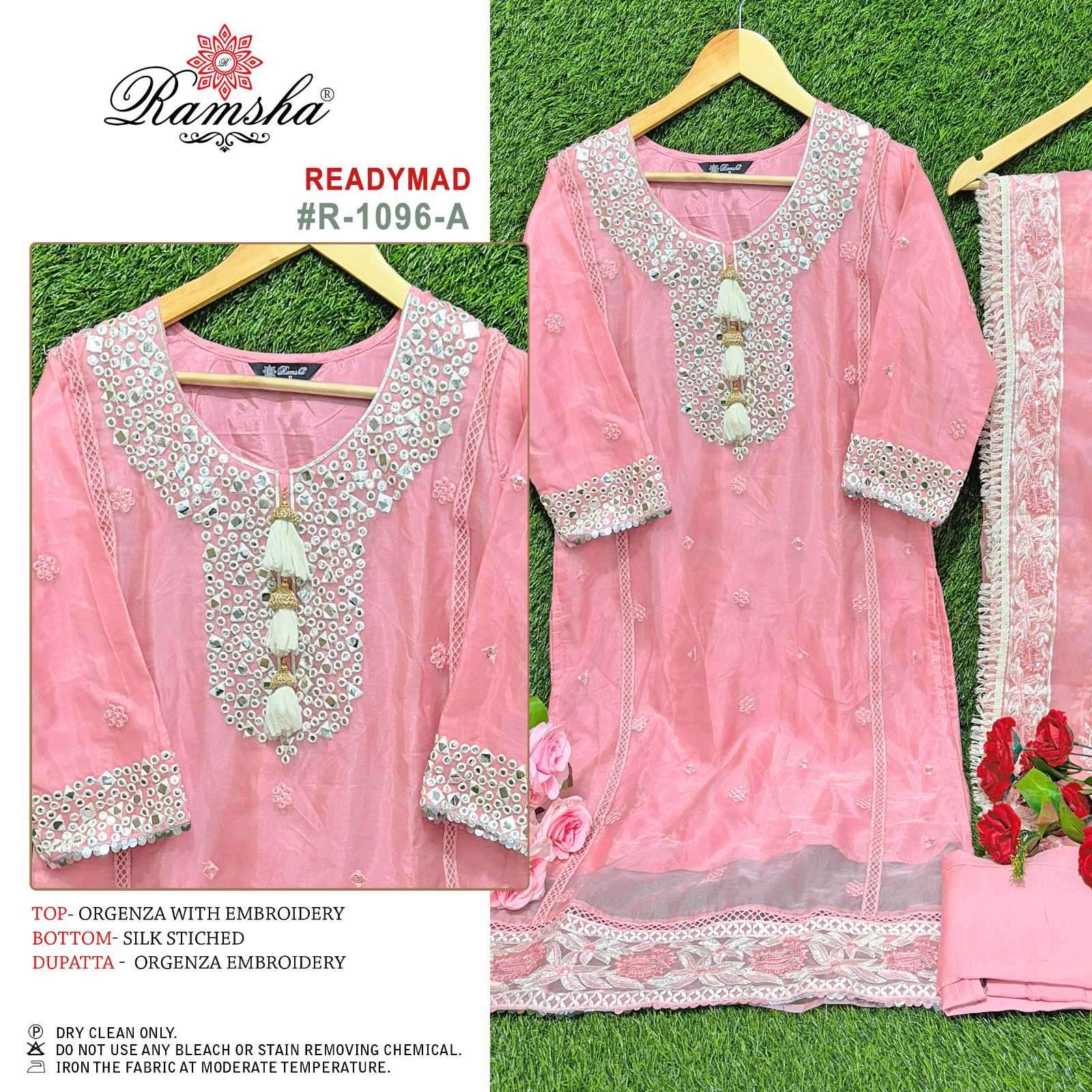 ramsha R-1096 organza embroidery suit 