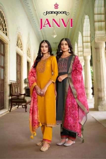 rangoon janvi series 4841-4844 Silk Muslin readymade suit 