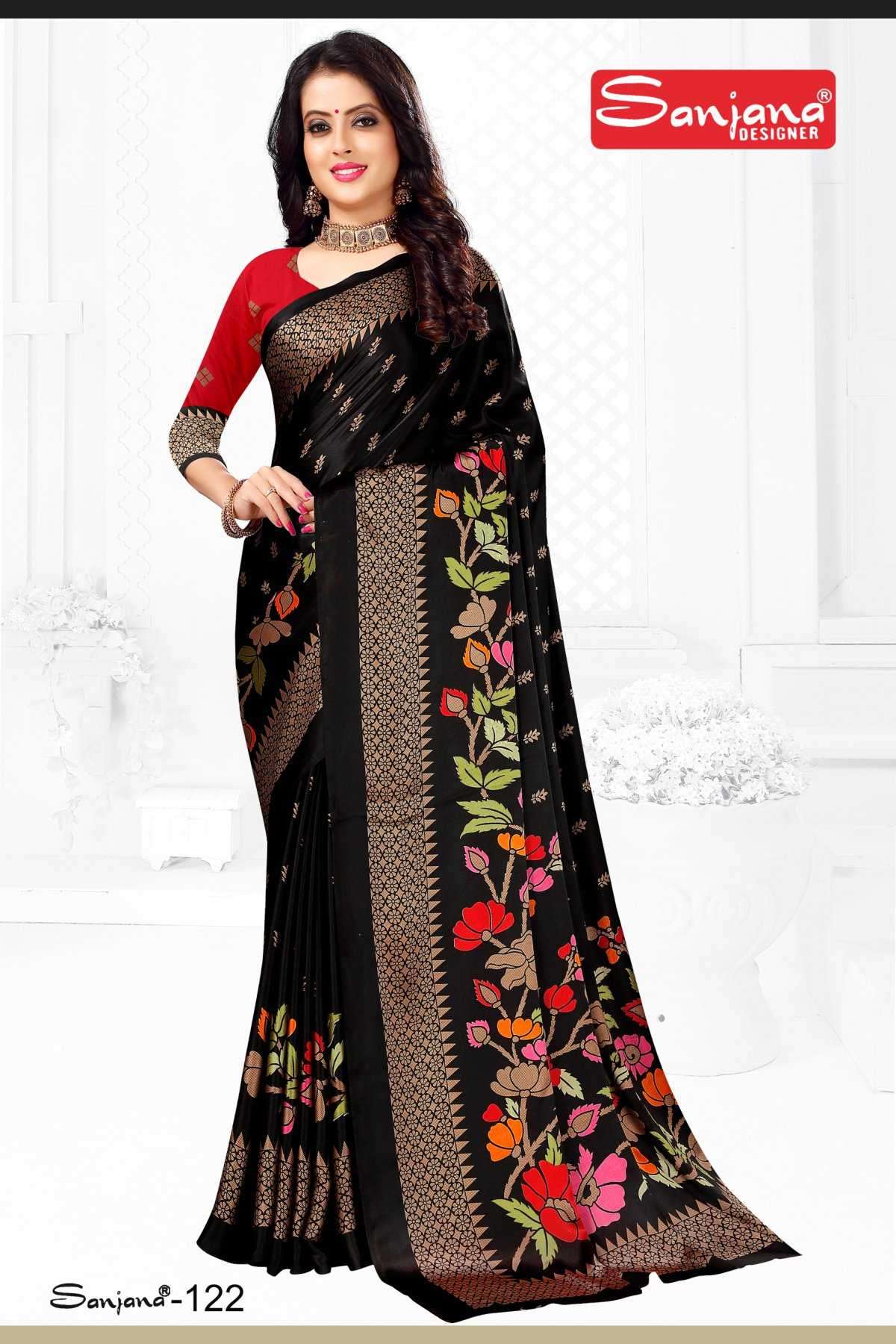 sanjana designer bidhya sinha series 119-124 satin saree