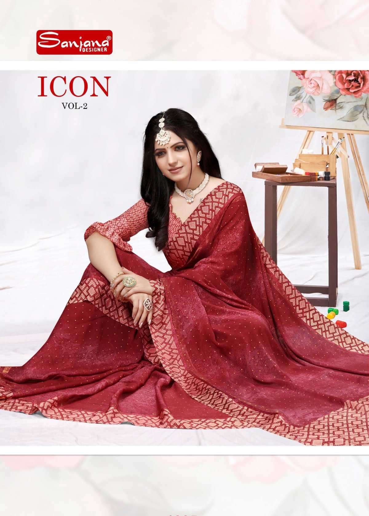 sanjana icon vol 2 series 107-112 moss saree