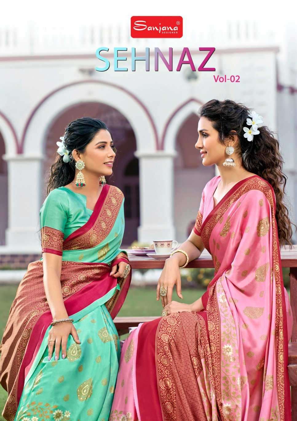 sanjana sehnaz vol 2 series 107-112 satin saree