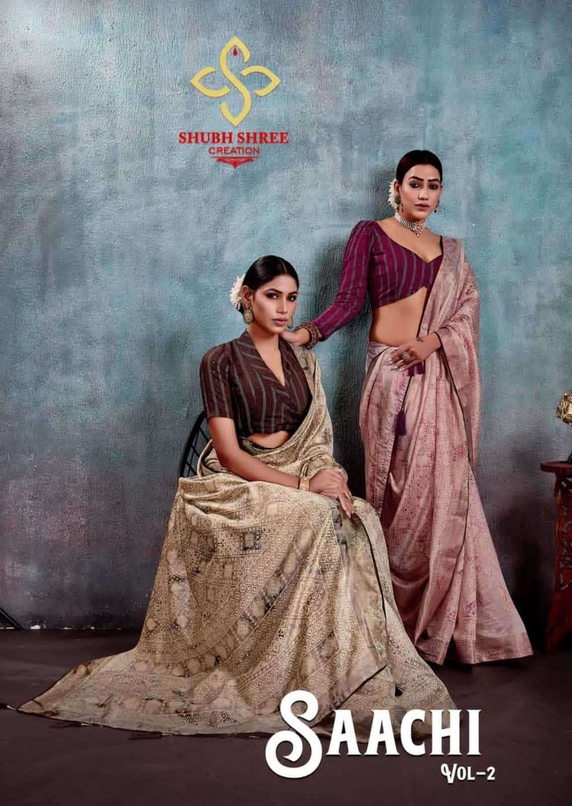 shubh shree creation saachi vol 2 series 2001-2006 tussar silk saree