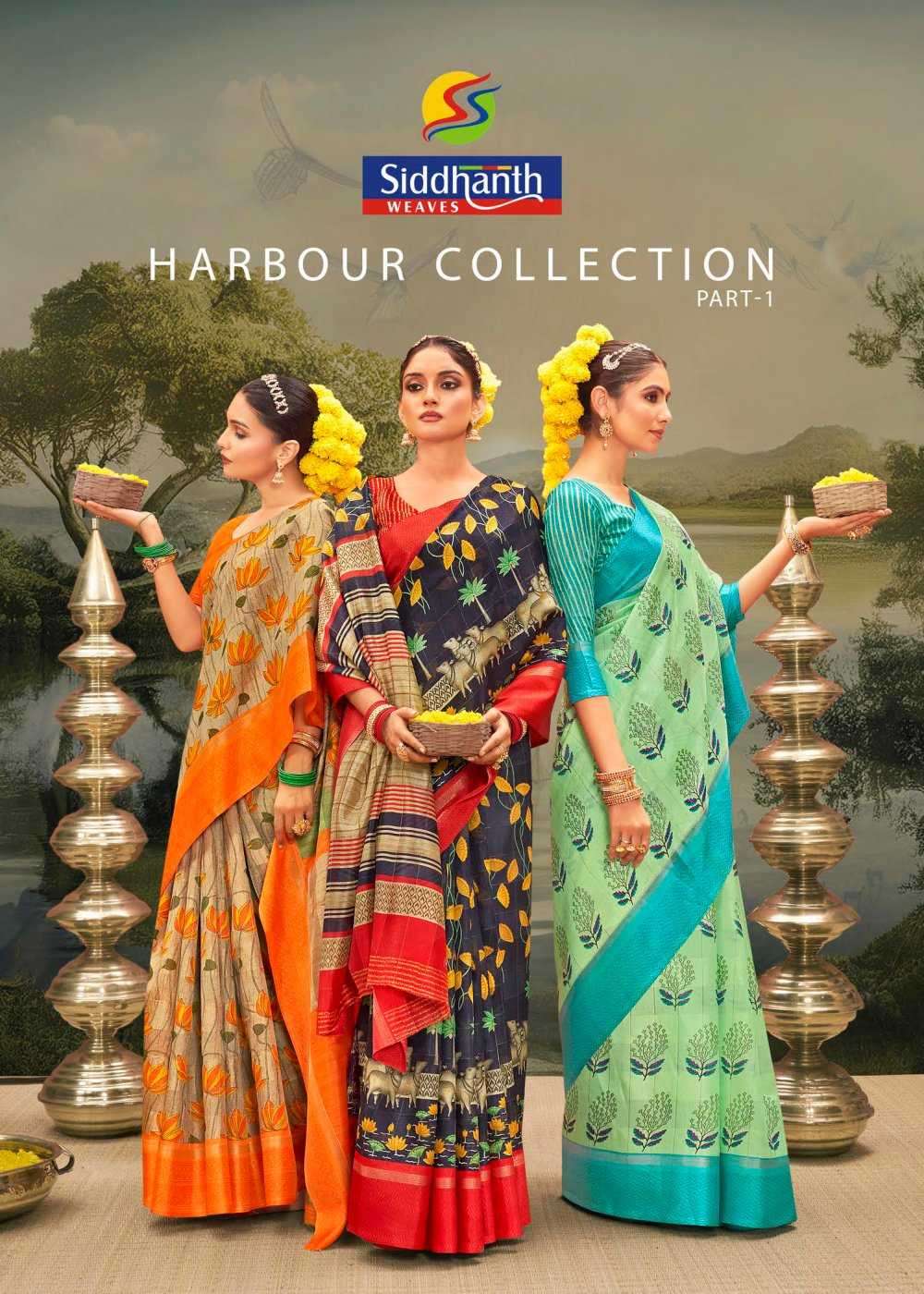 siddhanth weaves harbour collection series 31001-31008 cotton saree
