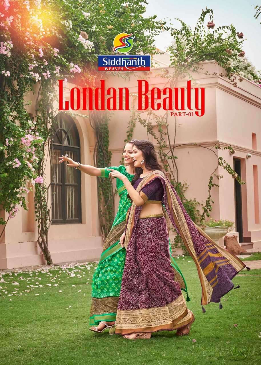 siddhanth weaves londan beauty vol 1 series 13001-13008 cotton saree