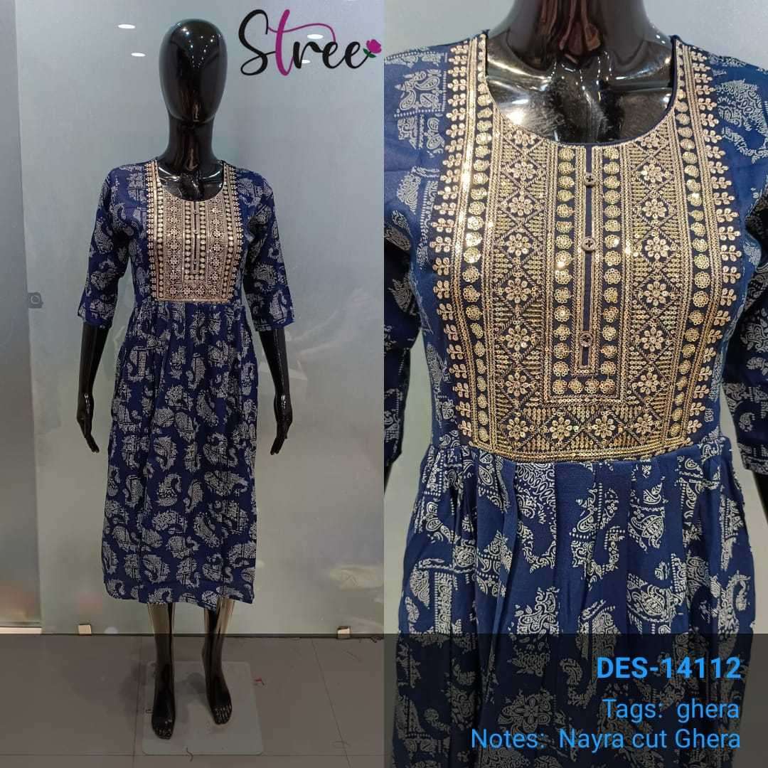 stree lifestyle two tone ghera part 2 fancy casual wear stitch flair short kurti