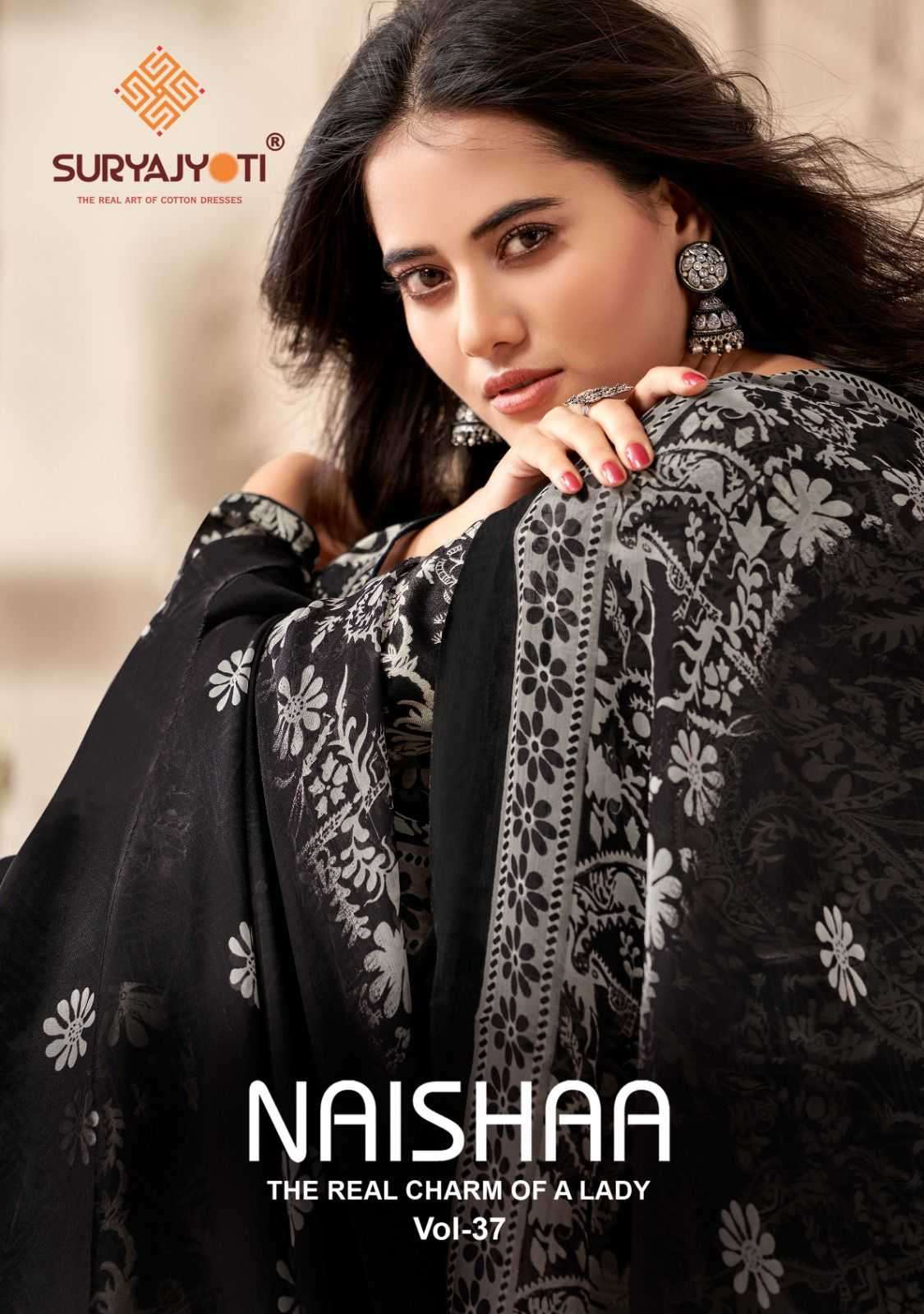 suryajyoti naishaa vol 37 series 37001-37010 jam satin cotton suit 