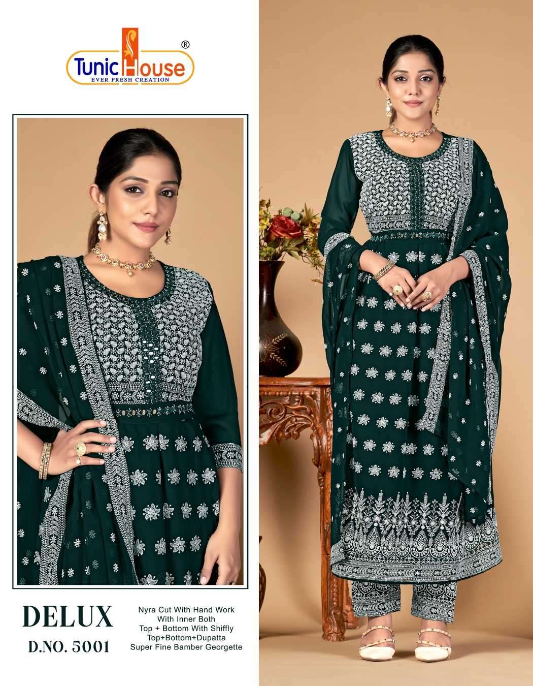tunic house delux series 5023-5026 bemberg georgette suit 