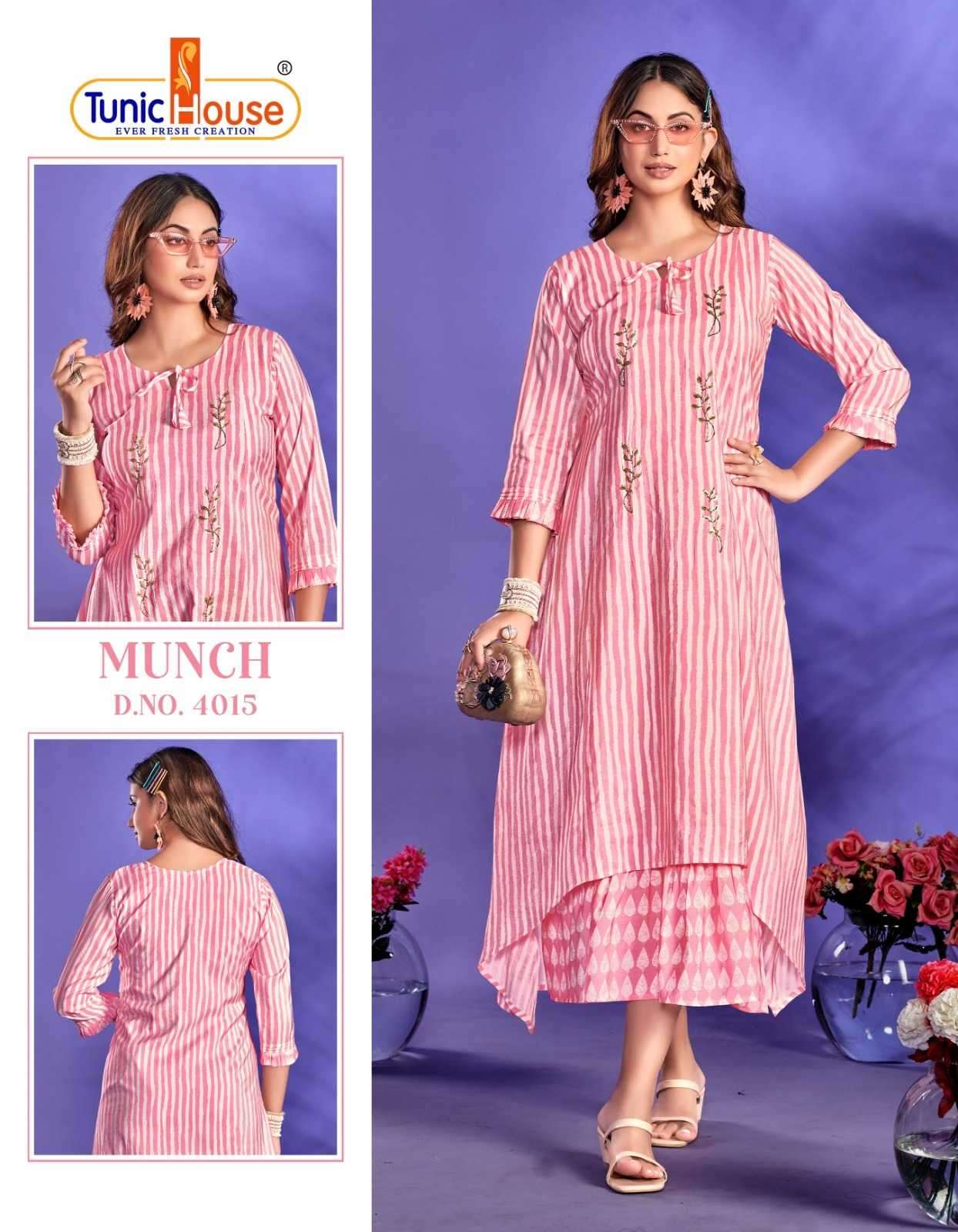 tunic house munch series 4003-4017 pure muslin kurti 