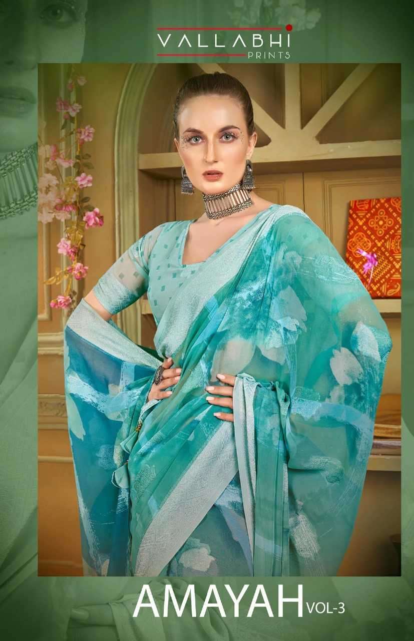 vallabhi prints amayah vol 3 series 22581-22586 georgette saree