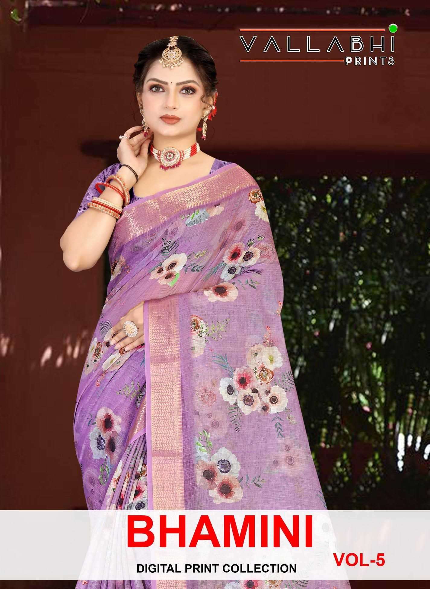 vallabhi prints bhamini vol 5 series 231009 linen saree