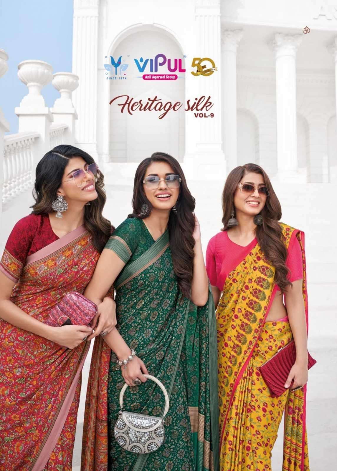 vipul fashion heritage silk vol 9 series 78102-78119 silk saree