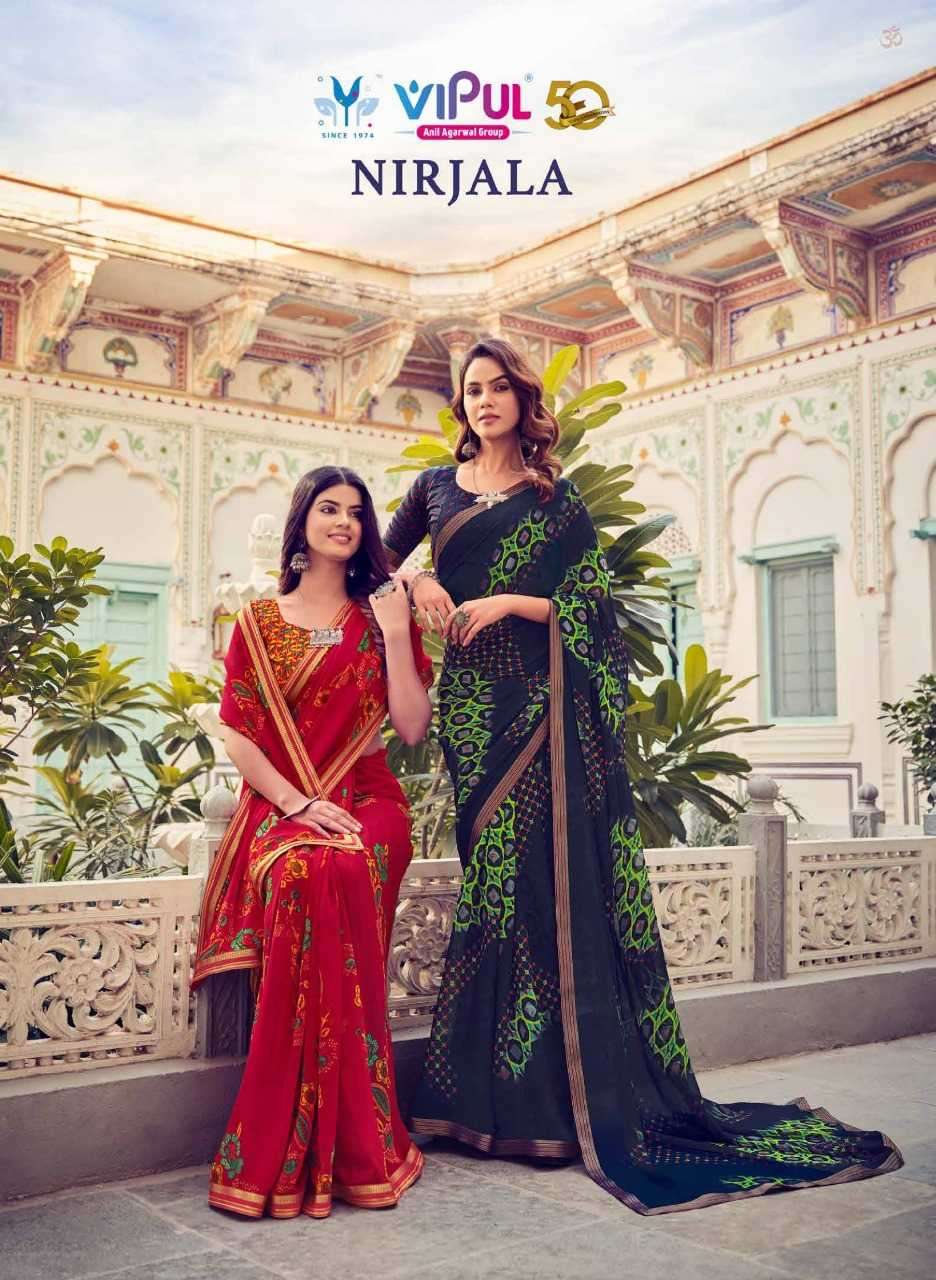 vipul fashion nirjala series 75501-75512 georgette saree