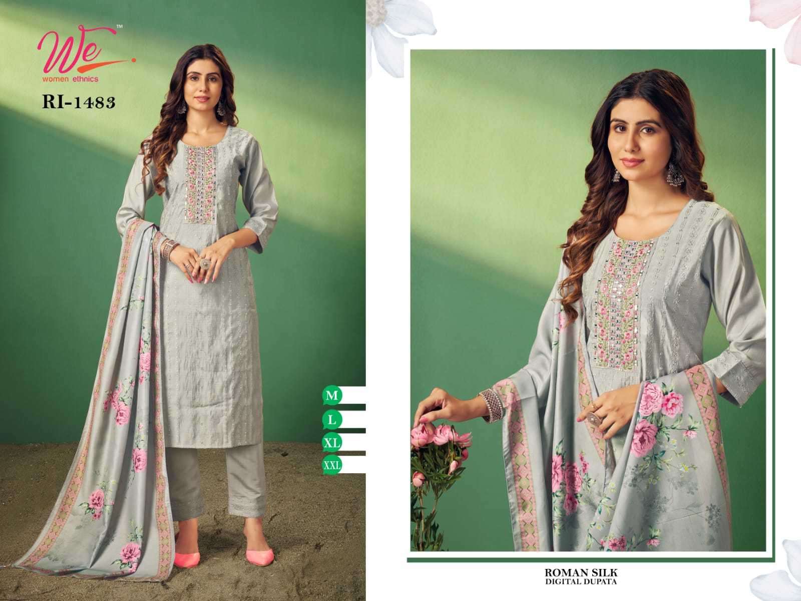 we women 1483 roman silk readymade suit 