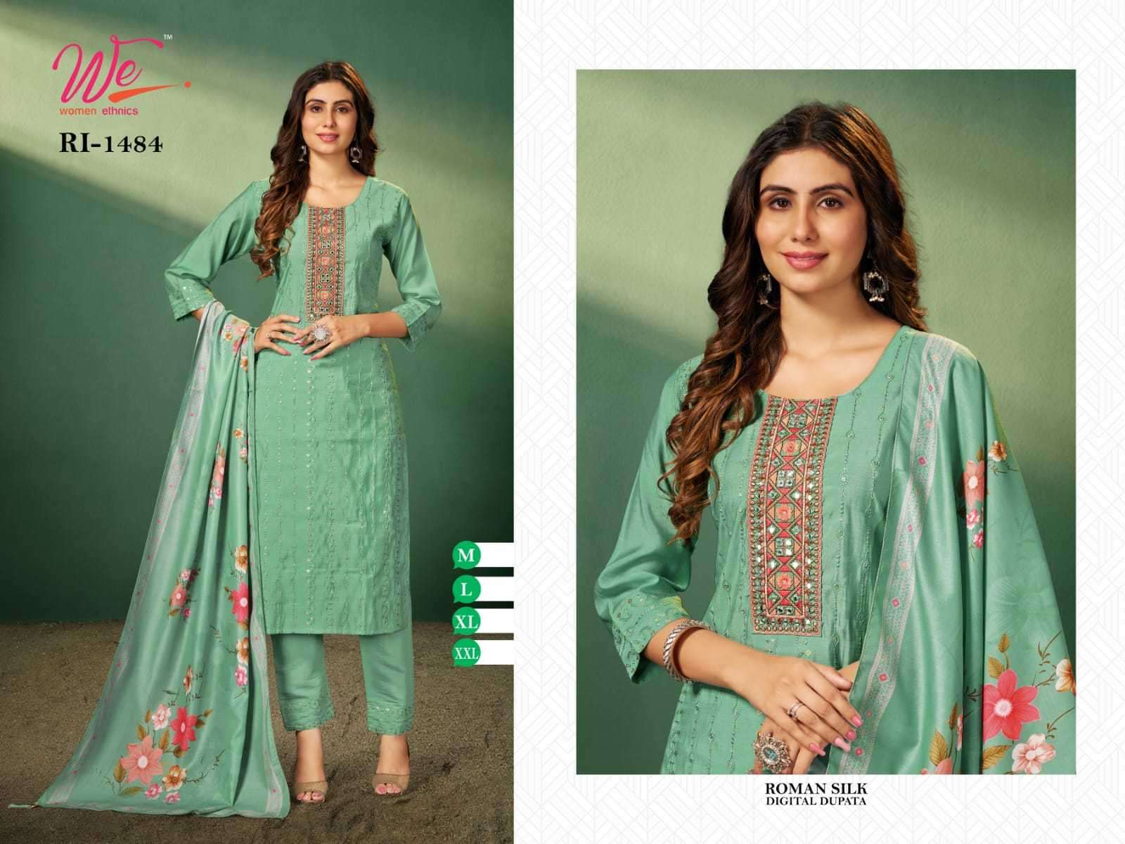 we women 1484 roman silk readymade suit 