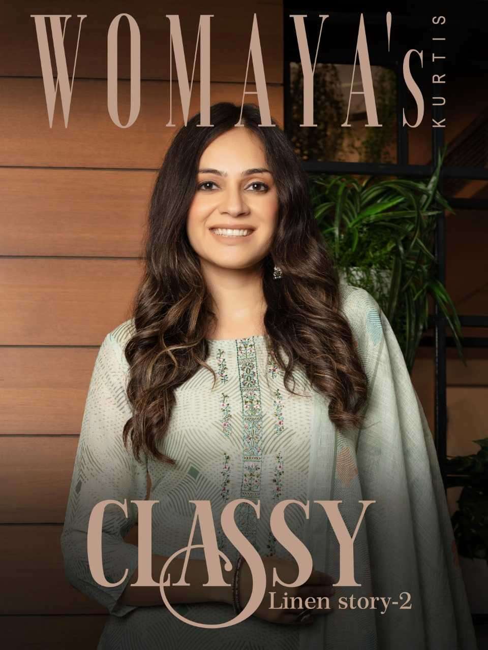 womaya kurtis classy linen story vol 2 series 8141-8146 Linen slub suit