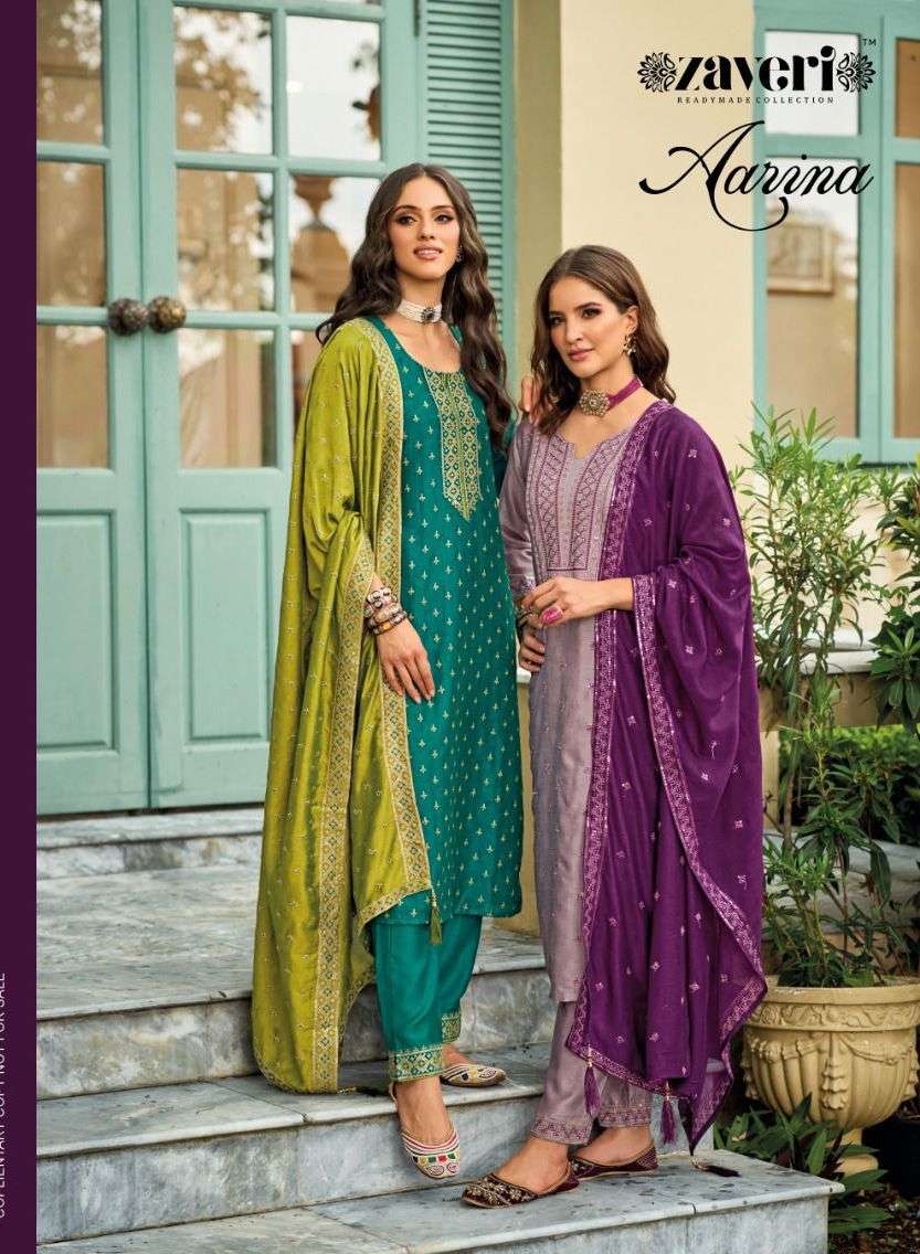 zaveri arina designer premium silk suit 