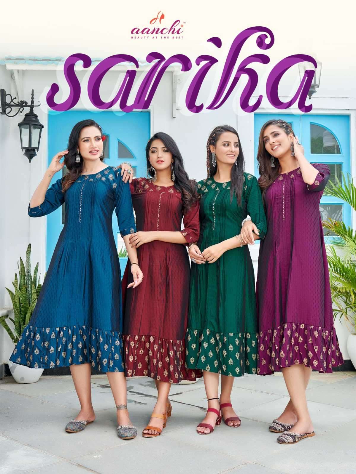 aanchi sarika series 101-104 Rangeela Silk kurti