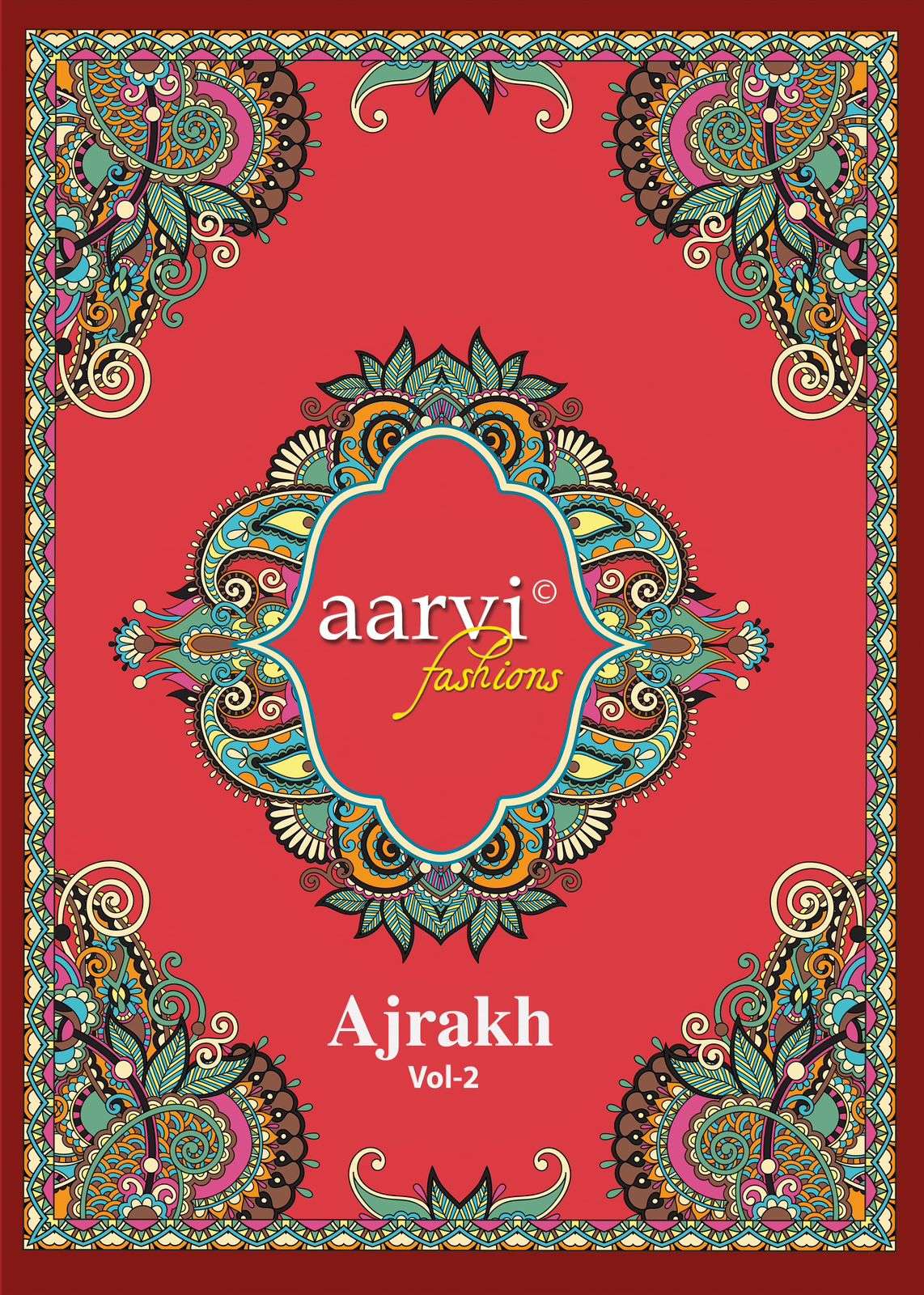 Aarvi Ajrakh Vol-2 series 7251-7257 Pure Cotton readymade suit