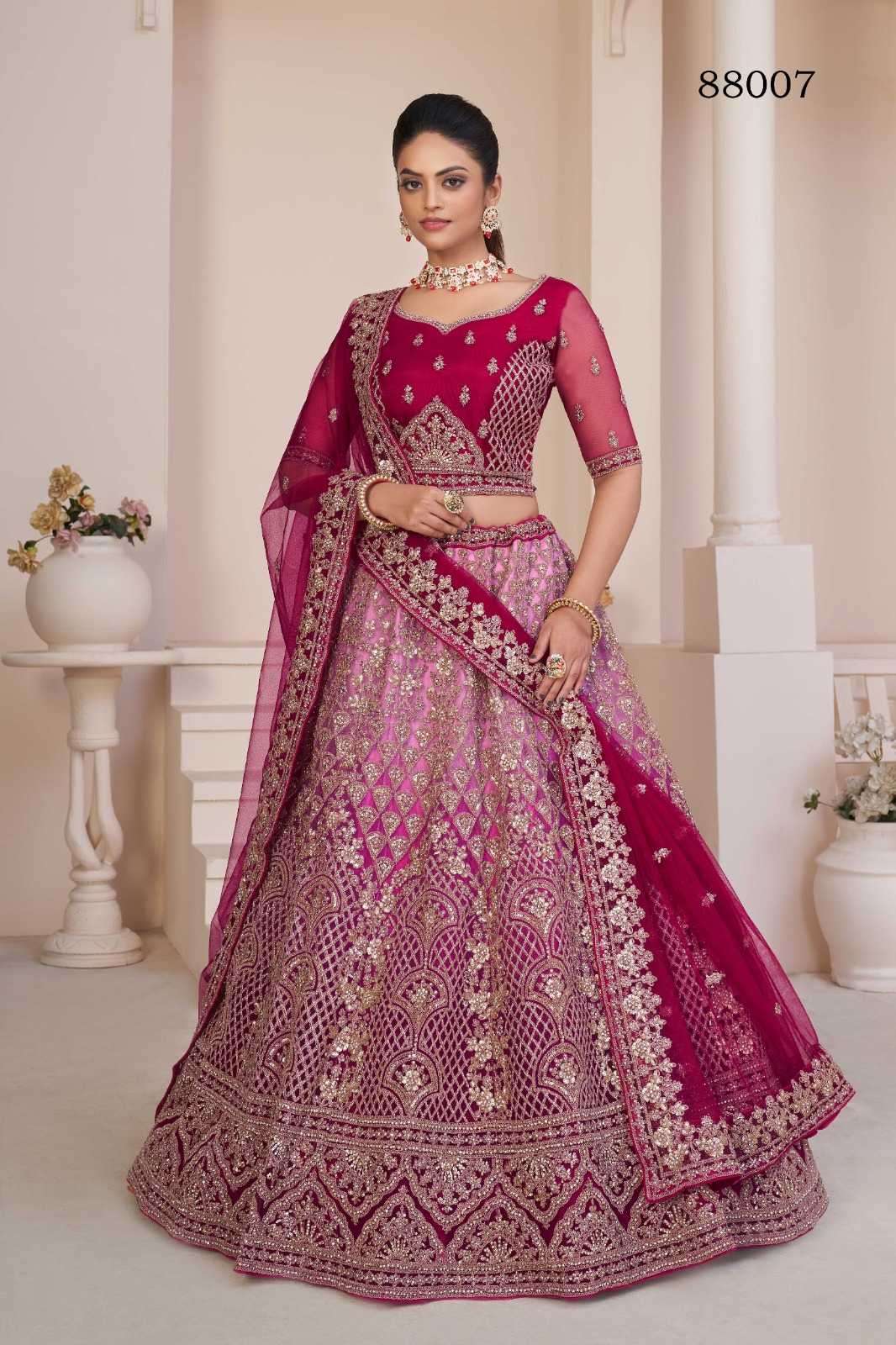 arya designs vol 53 series 88001-88016 net lehenga 