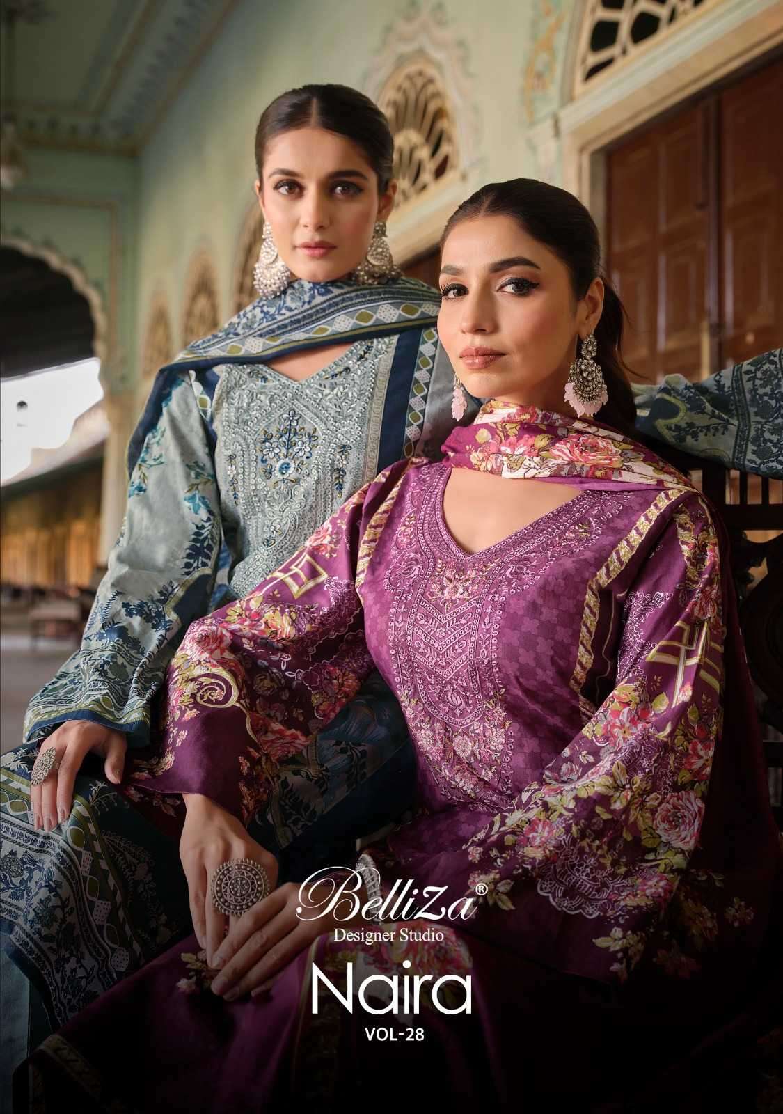 belliza naira vol 28 series 865001-865008 Pure Cotton suit